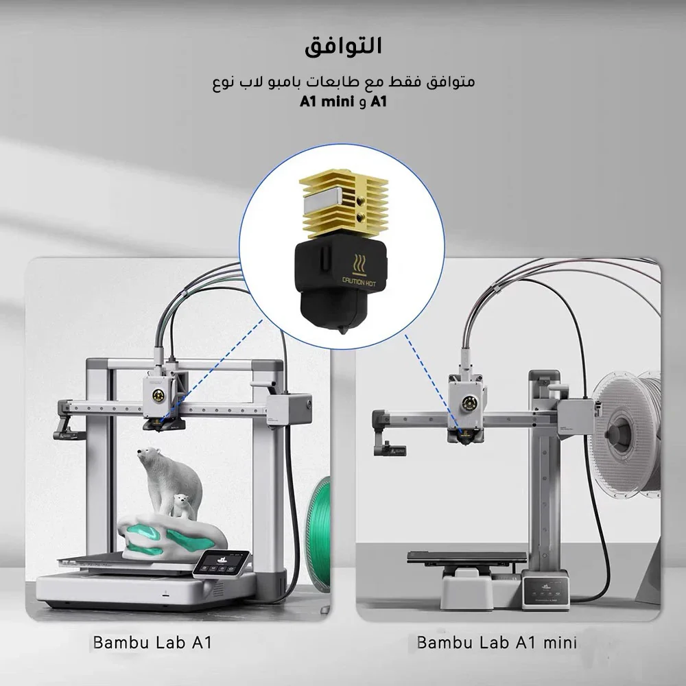 رأس الطابعة بامبو - سلسلة  A1 ( مشتت حرارة نحاسي ونوزل 0.4 ملم فولاذ مقسى قابل للإستبدال) - Image 5