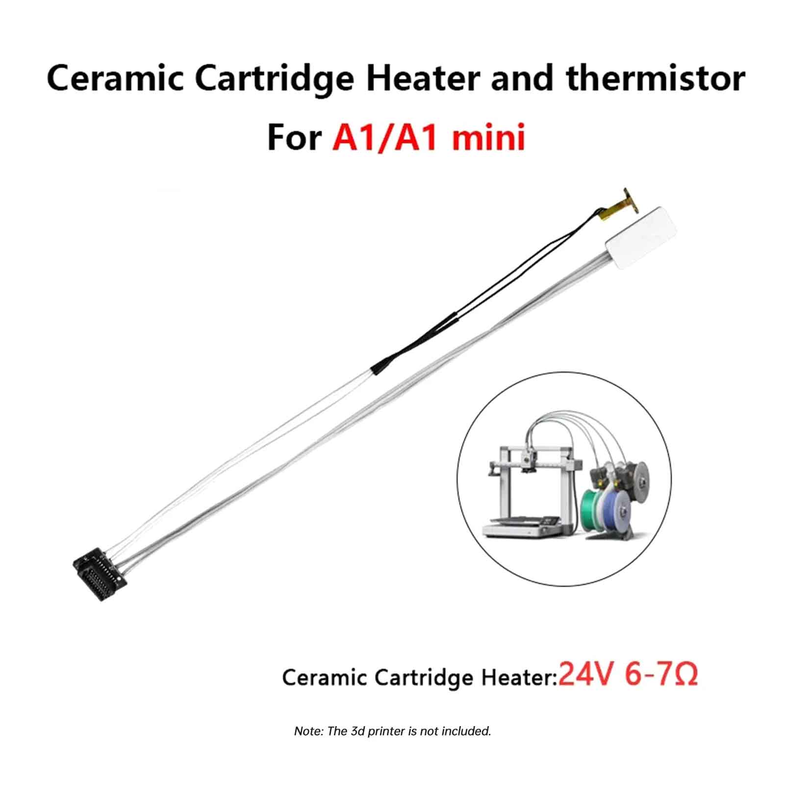 مجموعة هيتر وترمستور للطابعات Heater 80W + Thermistor set A1 / A1 mini - Image 4