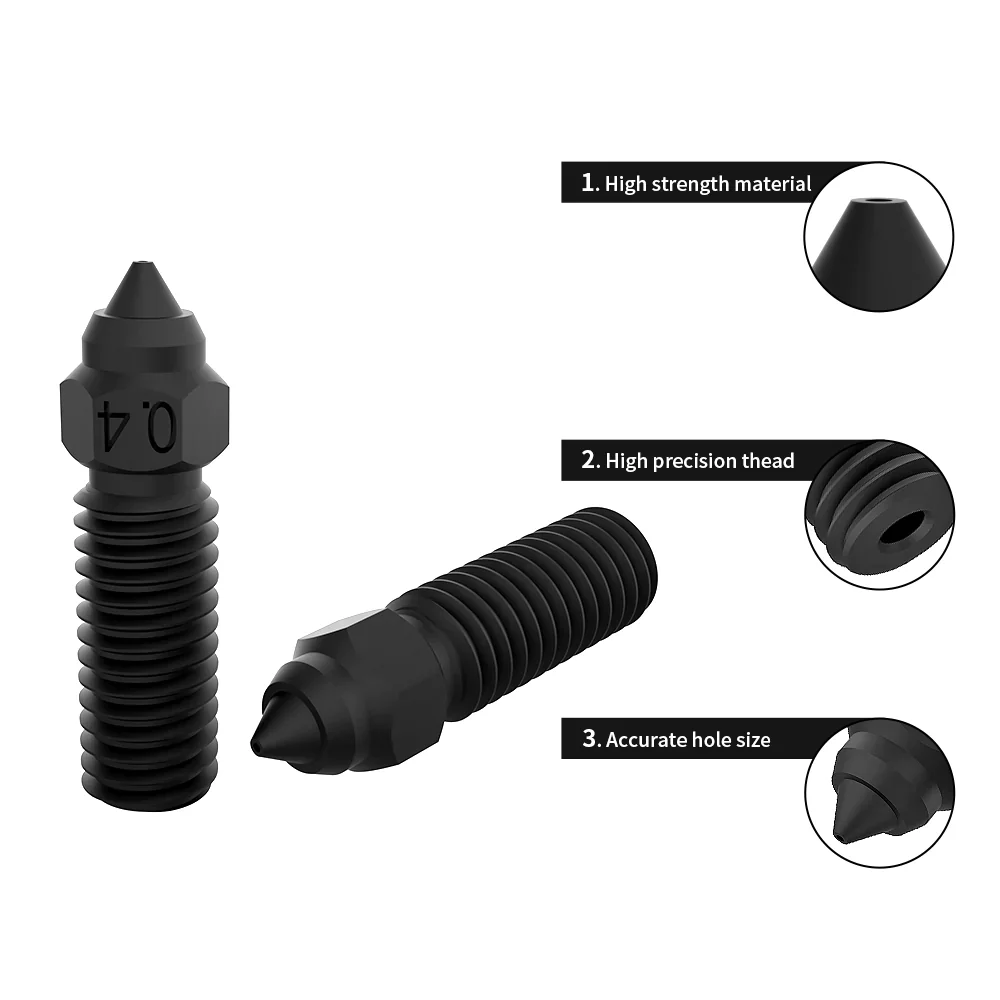 نوزل الطباعة مصنوع من الفولاذ المقسى K1 قياس 0.4 ملم (Hardened Steel) - Image 5