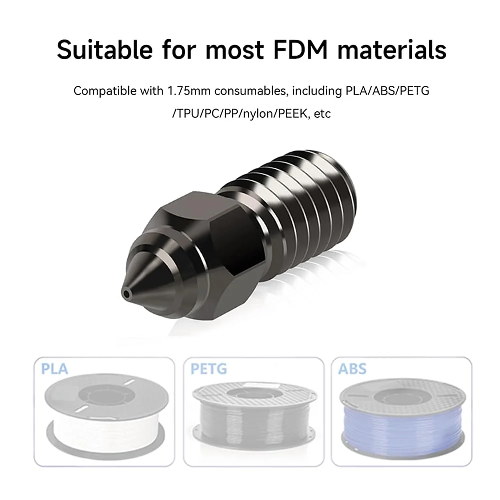 نوزل الطباعة من الفولاذ المقسى M6 High Speed قياس 0.4 ملم (Hardened Steel) - Image 3