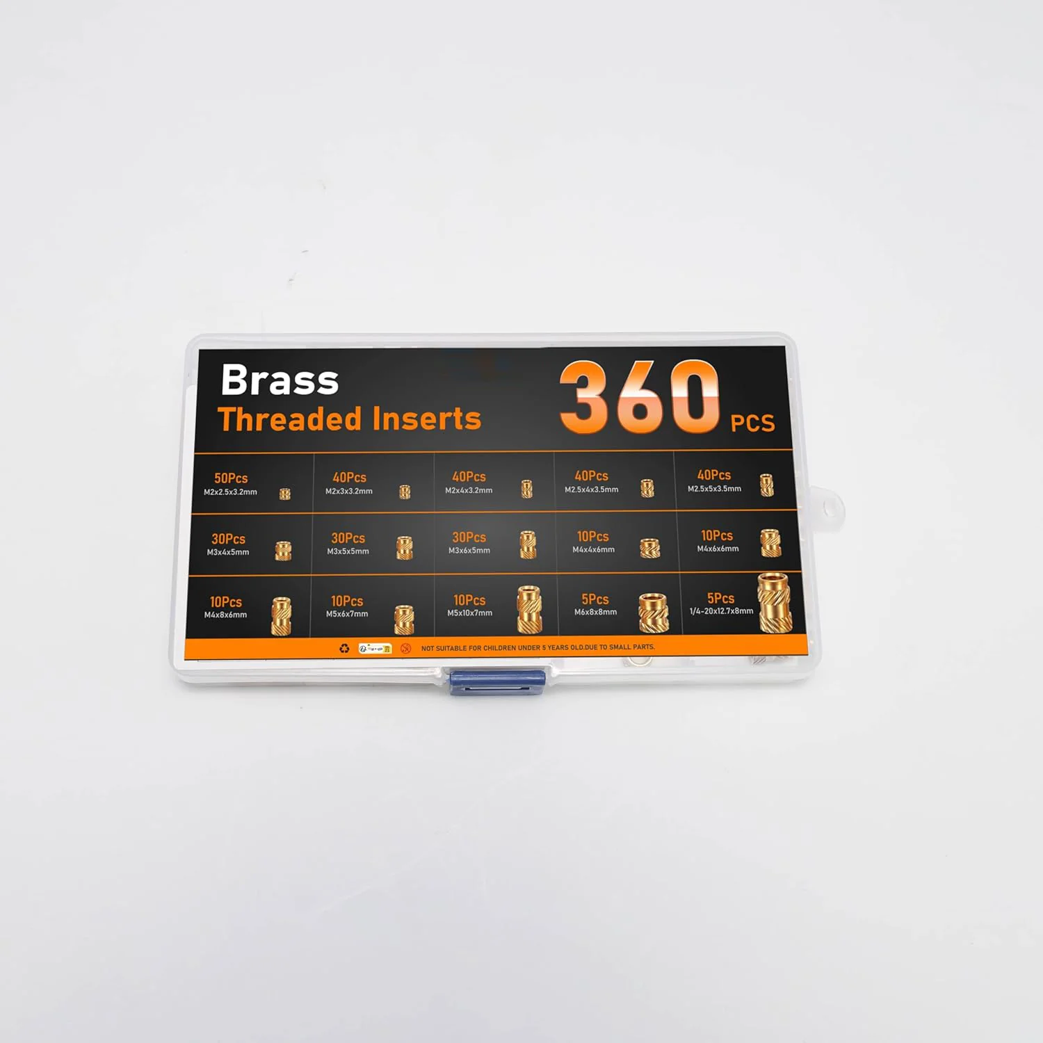 Threaded Inserts إدخالات مسننة بقياسات مختلفة (360 قطعة) - Image 2