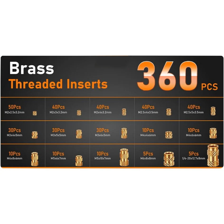 Threaded Inserts إدخالات مسننة بقياسات مختلفة (360 قطعة) - Image 5