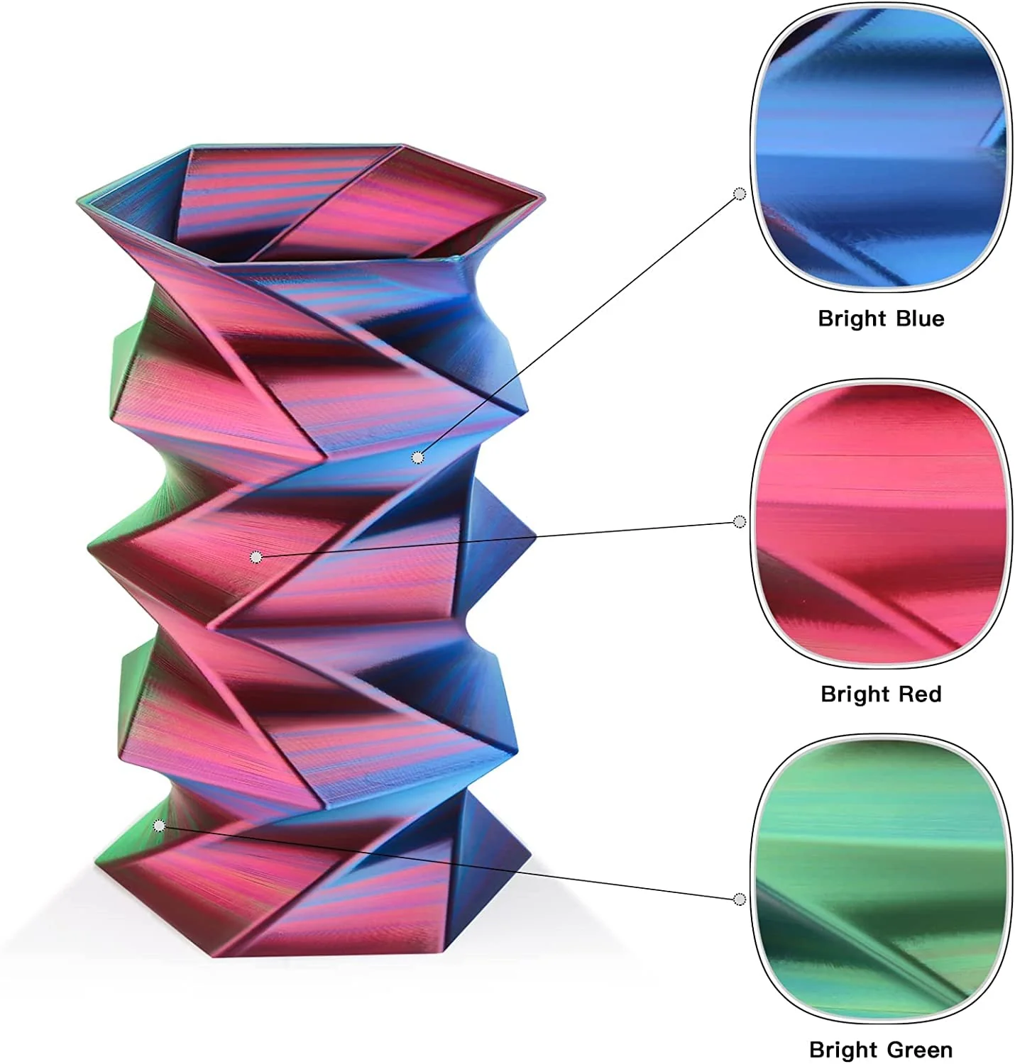 فلمنت الطباعة ثلاثية الأبعاد ثلاثي اللون - Triple Color 3D Printing PLA Filament - Image 6